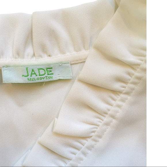 JADE Ruffle V-Neck Sleeveless Top White - Picture 8 of 10